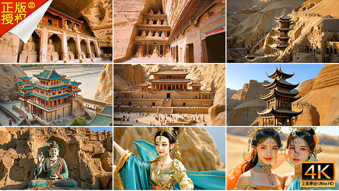 合集佛教艺术飞天古建筑群丝绸之路文化瑰宝