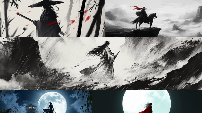 东方武侠意境 水墨武侠 江湖 侠客