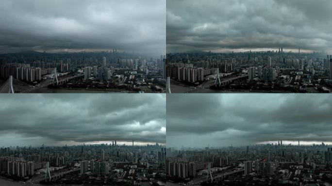 广州大范围台风乌云暴雨天气2