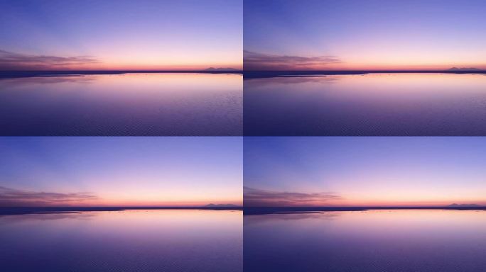 伊朗盐湖日落镜面