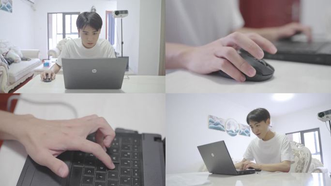 网瘾少年打游戏