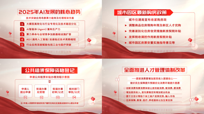 大气红色党政字幕展示