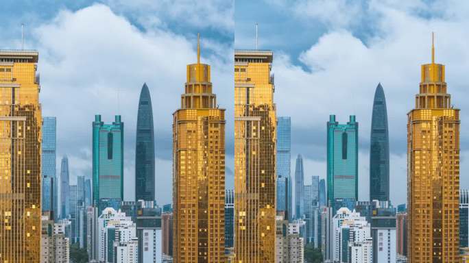 深圳罗湖城市天际线光影变化延时