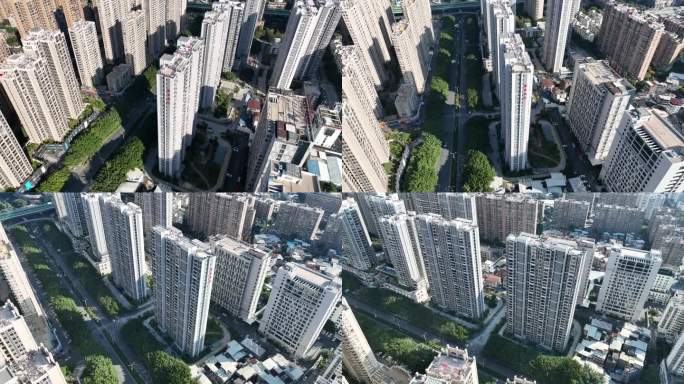 现代化城市建筑群  高楼航拍