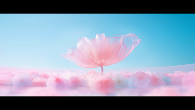 柔美优雅粉色花朵 古风舞蹈舞美背景