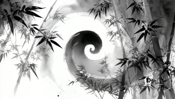 水墨旋涡太极 阴阳太极 水墨阴阳太极意境