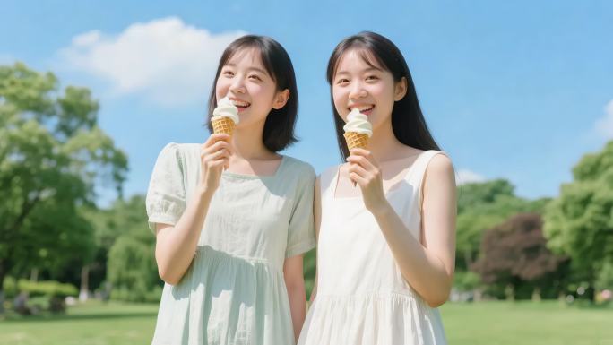 夏至 立夏 夏天 唯美小清新 西瓜冰淇淋
