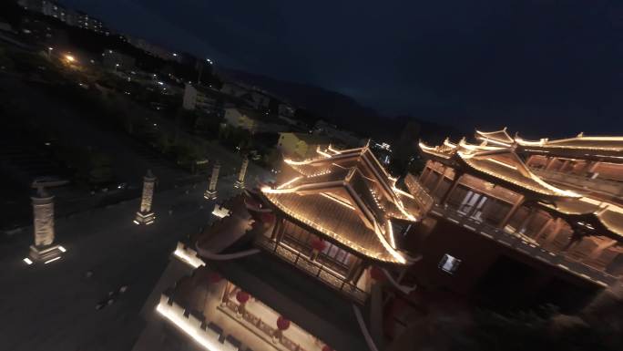 【正版原创实拍】恩施南门土司城穿越机夜景