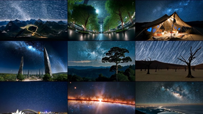 大气星空延时摄影极光宇宙转场