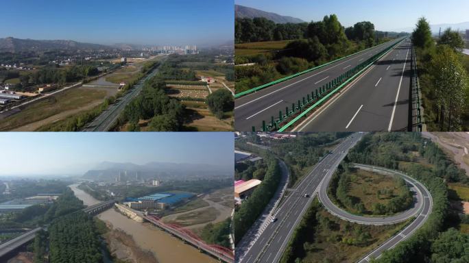 4K航拍广河三甲集交通枢纽 公路网