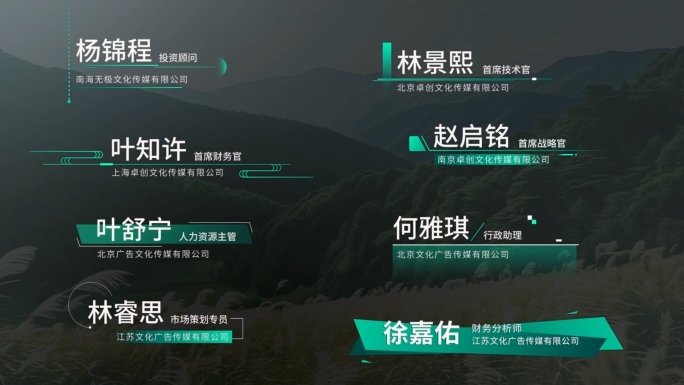 简洁人名字幕条