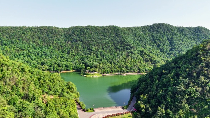 【4K高清】水库森林生态湖泊自然风光航拍
