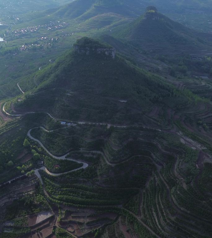 航拍临沂岱崮地貌风光