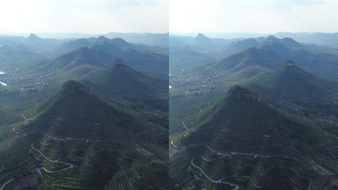航拍临沂岱崮地貌风光