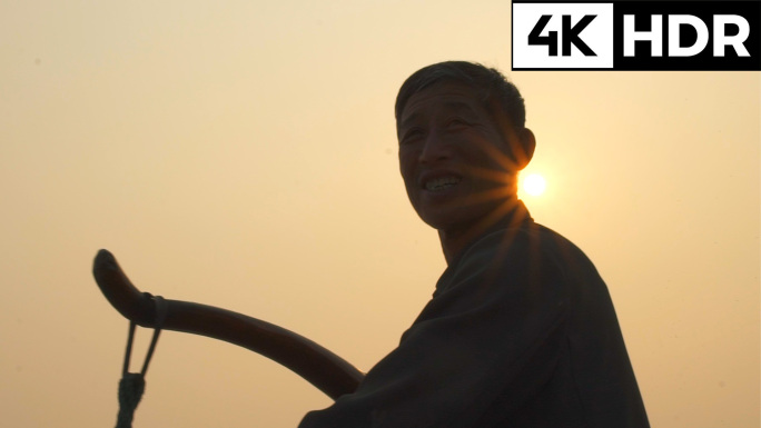 太湖 渔民 摇橹 渔船 渔夫