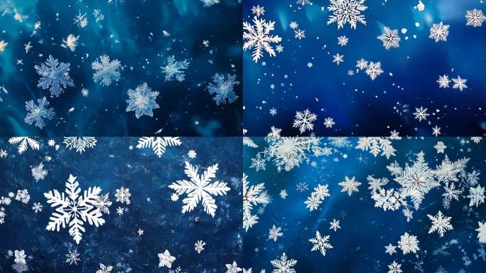 唯美雪花下雪冰晶飞舞