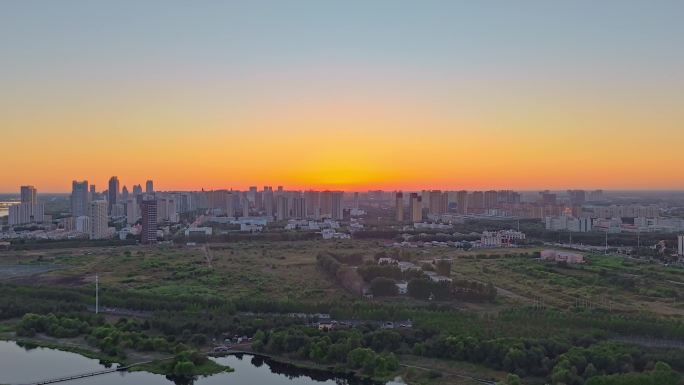 城市建筑群日落短时延时-2