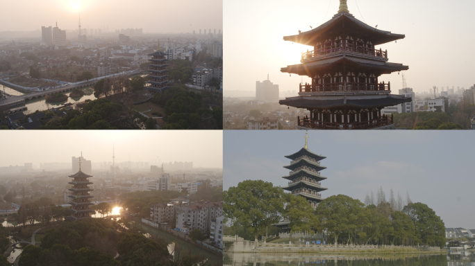 华严塔 垂虹秋色 吴江历史 垂虹桥