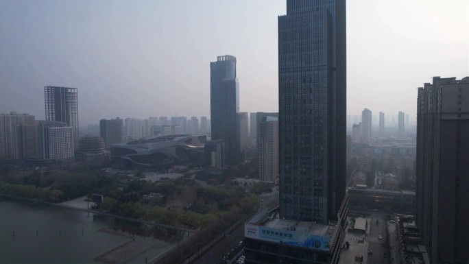 城市建筑群鸟瞰景观 洛阳 航拍