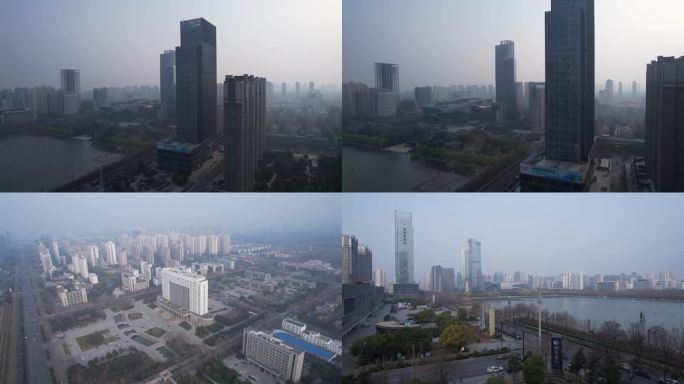 城市建筑群鸟瞰景观 洛阳 航拍