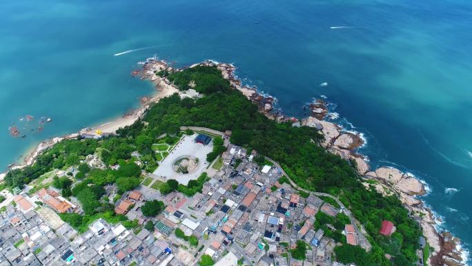 东山岛 海岛城市鸟瞰风光 海岸线城市景观