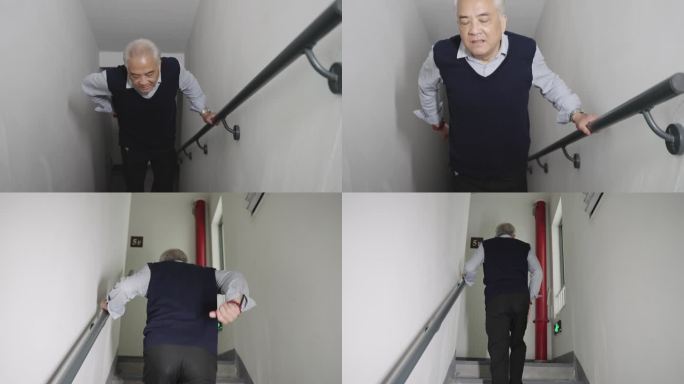 老年人爬楼梯背痛