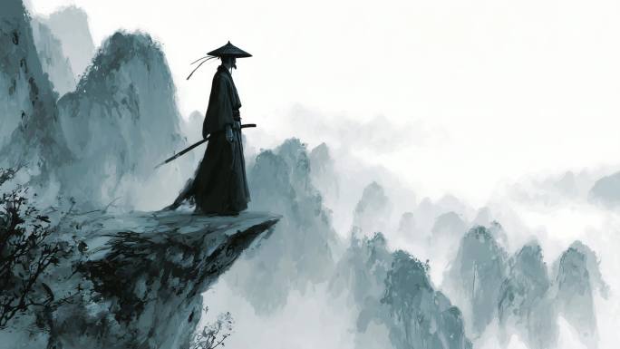水墨风武士意境 竹林剑客侠义风水墨风武侠