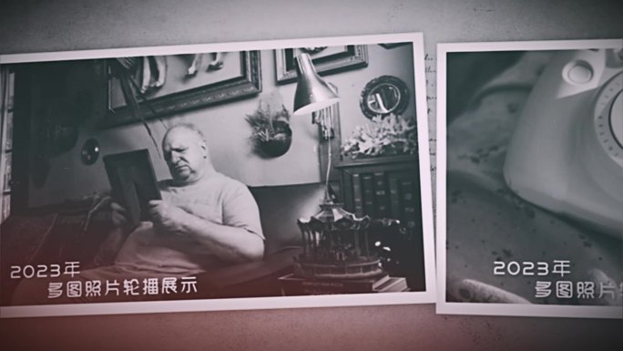历史复古怀旧多图文照片墙展示