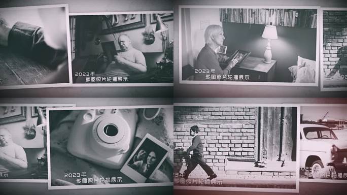 历史复古怀旧多图文照片墙展示