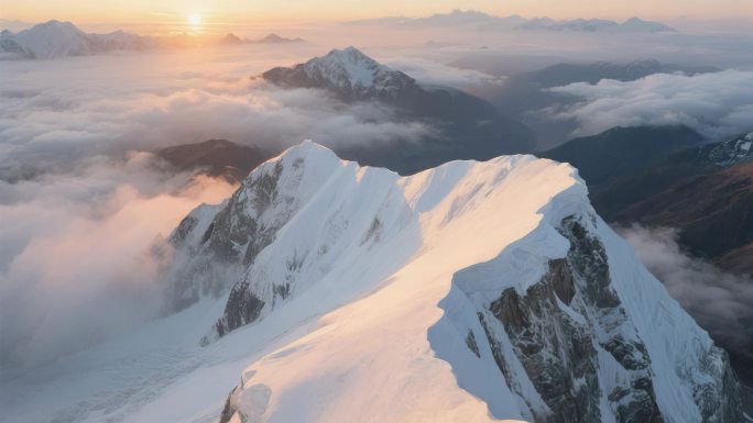 珠穆朗玛峰登山雪山风光旅游景色视频素材