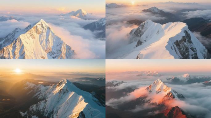 珠穆朗玛峰登山雪山风光旅游景色视频素材