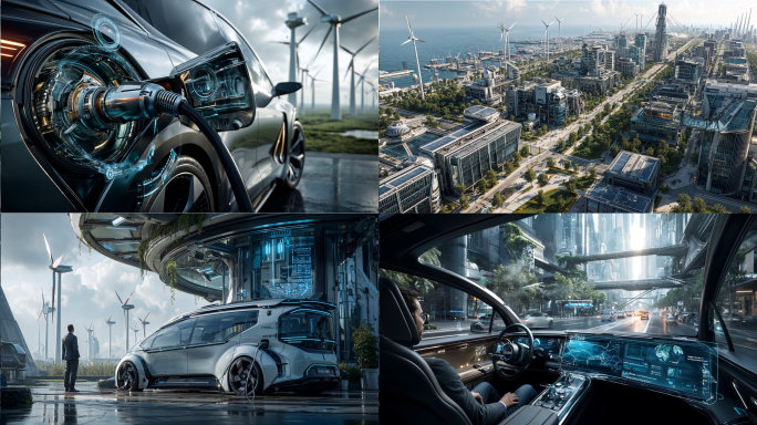 未来城市自动驾驶新能源智慧城市节能减排