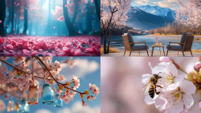 4K唯美樱花季浪漫背景VJ视频合集