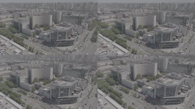 西安市第四医院建筑全景航拍