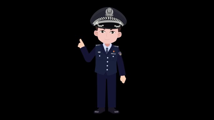 mg卡通警察公安角色解说动画
