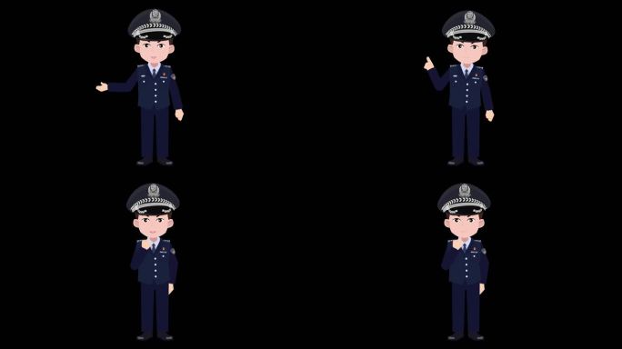 mg卡通警察公安角色解说动画