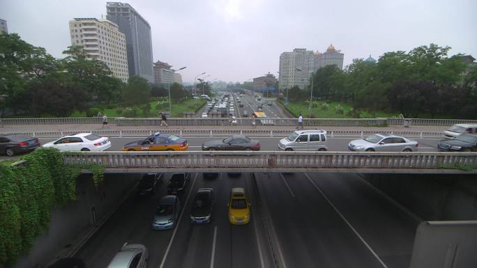 北京交通北京街道 车水马龙 早高峰晚高峰