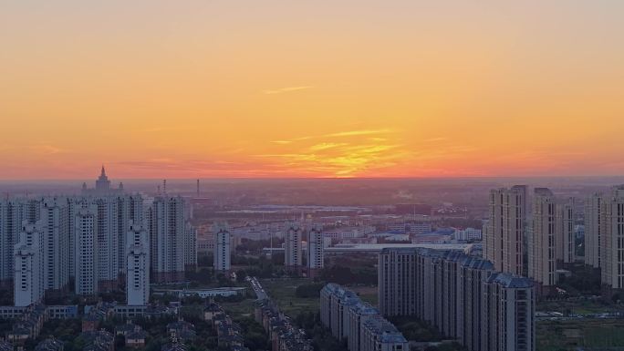 城市建筑群日落短时延时
