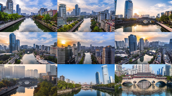 成都九眼桥安顺廊桥航拍