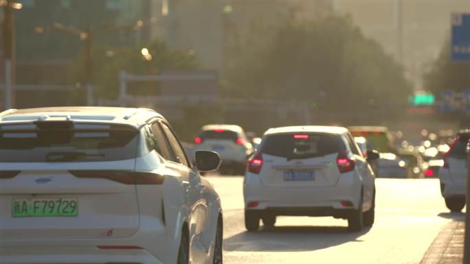 新疆乌鲁木齐街道车流