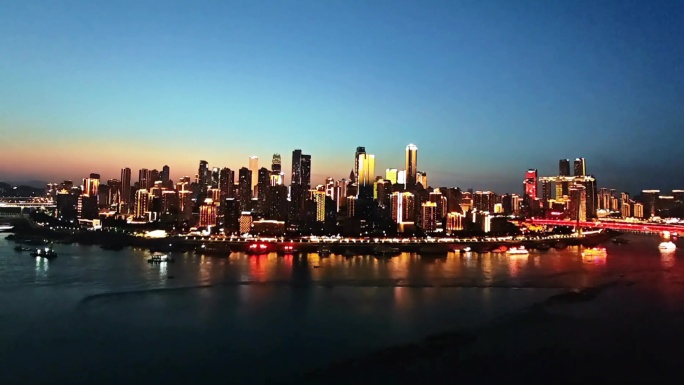 重庆渝中半岛夜景延时