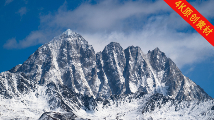 西藏藏区川西高原雪山壮丽风光延时