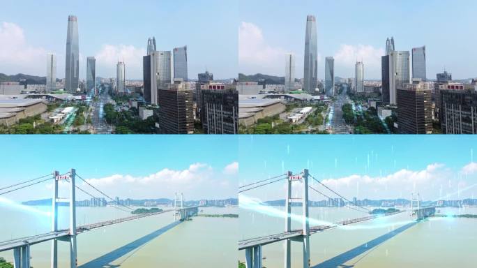 现代城市桥梁科技感东莞国贸虎门大桥