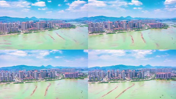 泉州洛江区主城区航拍延时
