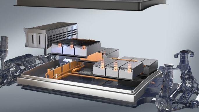 AE+3D电动汽车 新能源电池锂电池构件