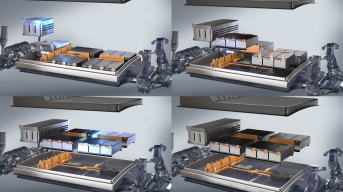 AE+3D电动汽车 新能源电池锂电池构件
