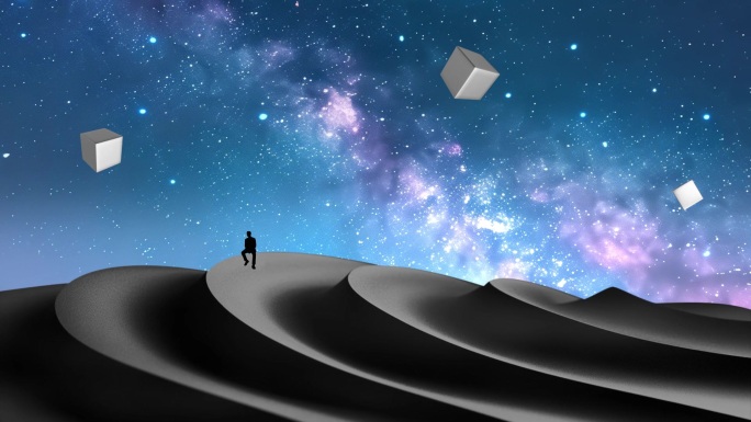 唯美抒情 浩瀚星空孤独概念LED大屏