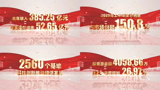 明亮数据文字展立体字字幕展示