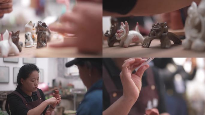 云南大理瓦猫陶艺手工制作过程