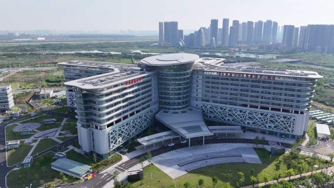 城市医院建筑群航拍